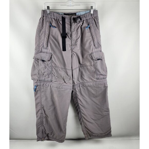 Abercrombie & Fitch Pant Men Small Gray Vintage Y2K Cargo Convertible A92 Belted